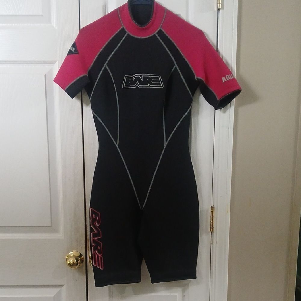 Bare Shorty Aqualite Series pink black wetsuit scuba diving surfing ocean Sz 8